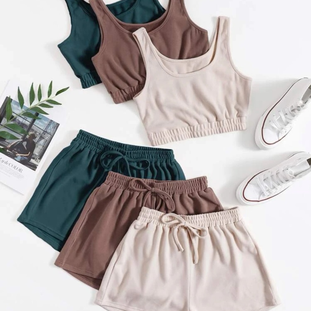 Shein 3 set of crop tops and shorts
